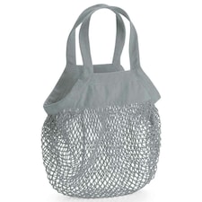 Westford Mill Mini Mesh Organic Cotton Grocery Bag - Pure Grey - One Size Grey