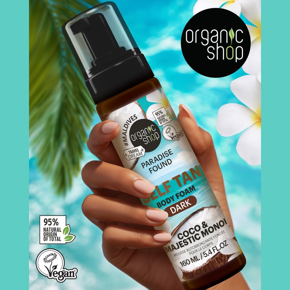 image 1 of Organic Shop Paradise Found DARK Self Tan Body Foam, 160ml