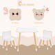image 4 of HOMCOM 3-Piece Kids Table and Chair Set with 2 Bear-Shaped Chairs | White