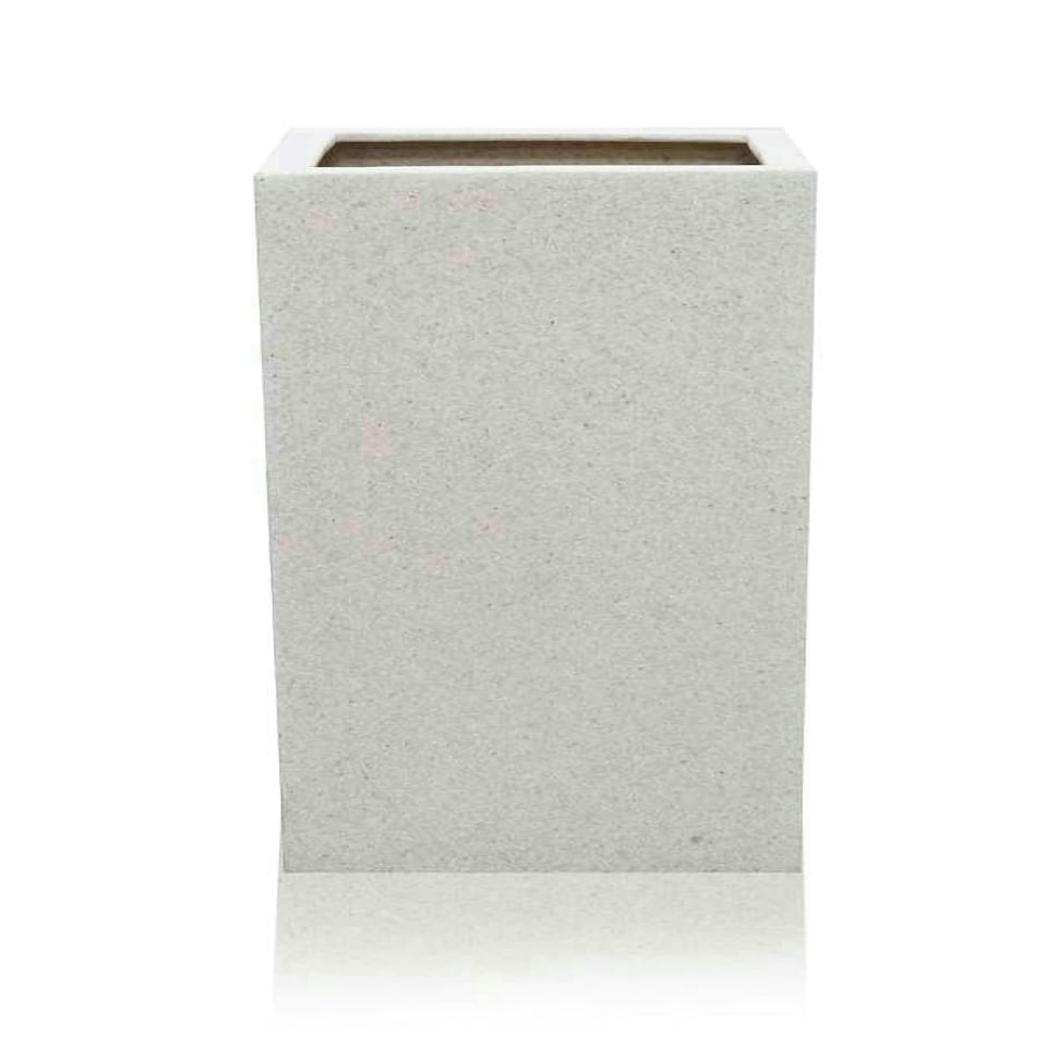 image 1 of Primrose Poly Terrazzo Stone Small White Tall Cube Planter 60cm