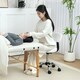 image 10 of HOMCOM Rolling Stool with Backrest, Wheels, Faux Leather Salon Chair, White 