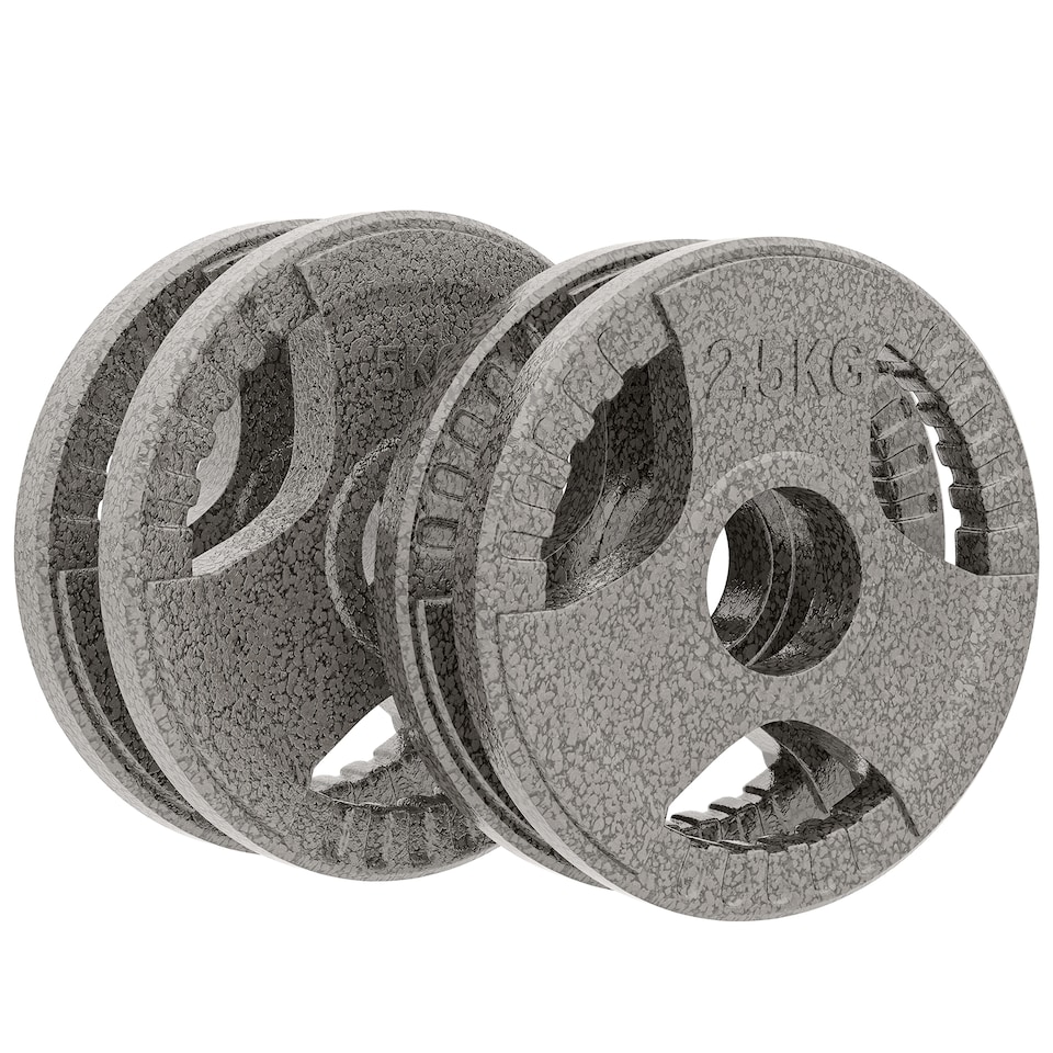 image 1 of HOMCOM Olympic Weight Plates Sets with 2 x 5kg, 2 x 2.5kg for StrengthTraining