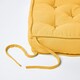 image 6 of Homescapes Mustard Cotton Dining Booster Cushion Yellow