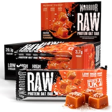 Warrior RAW Protein Bars 12 x 75g – 20g High Protein Bar, Low Sugar High Fibre Oat Protein Flapjack – Protein Snacks, Meal Replacement Bars (Strawberry Cheesecake)