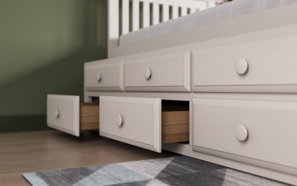 image 1 of Flair Montana Captain's Bed with Drawers & Trundle White