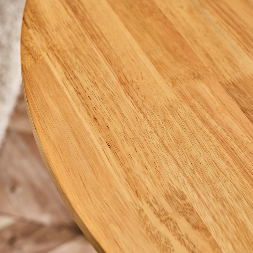 image 1 of Furniturebox Salcombe Oak and Cream Solid Wood Round Dining Table
