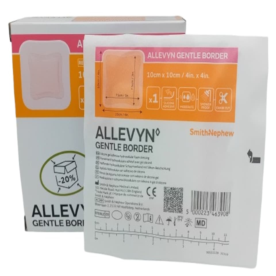 image 1 of Allevyn Gentle Border Soft Silicone Dressing 10x10 Box of 10