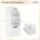 image 4 of Yaheetech Narrow Nightstand with Drawer-White | White | White | 25 cm W × 30 cm D × 65 cm H | 1
