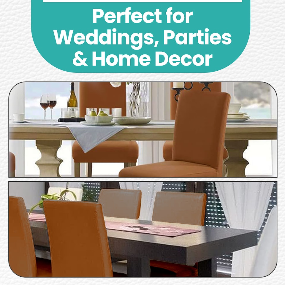 image 1 of Velvet Dining Chair Covers, Spandex High-Back Chair Slipcovers - 220GSM