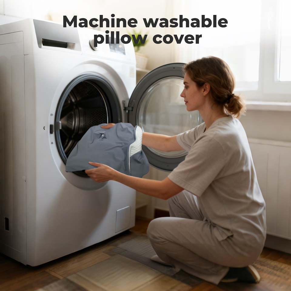 image 1 of Lavio Ergonomic Butterfly Neck Pillow for Side Back Stomach Sleepers Washable