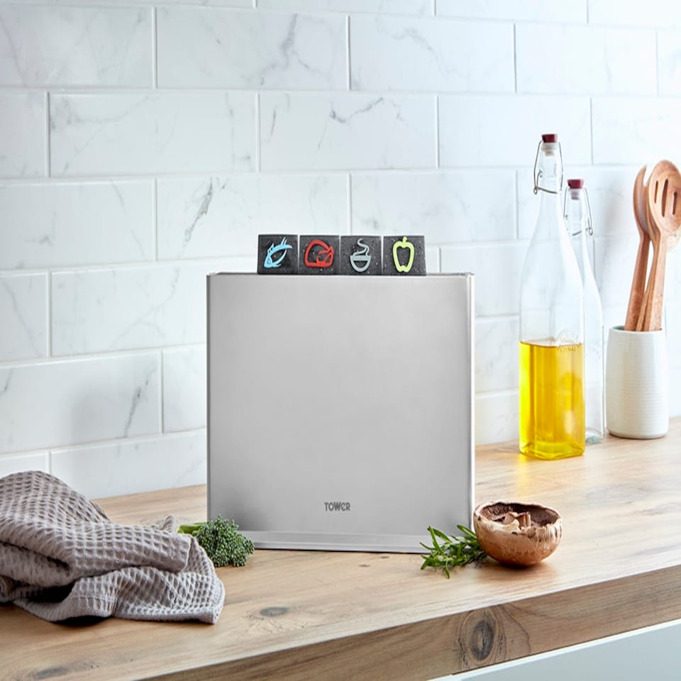 image 1 of Tower 4Pce Chopping Board Set With Stand White