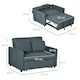 image 3 of HOMCOM 2 Seater Sofa Bed Convertible Bed Settee with Cushions, Grey