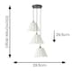 image 3 of ValueLights Lauren White Pleated 3 Drop Cluster Matte Black Ceiling Pendant Light with Bulbs Black