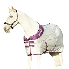 Hy DefenceX Shield Standard-Neck Sport Horse Cooler Rug - Grey/Purple - 5´