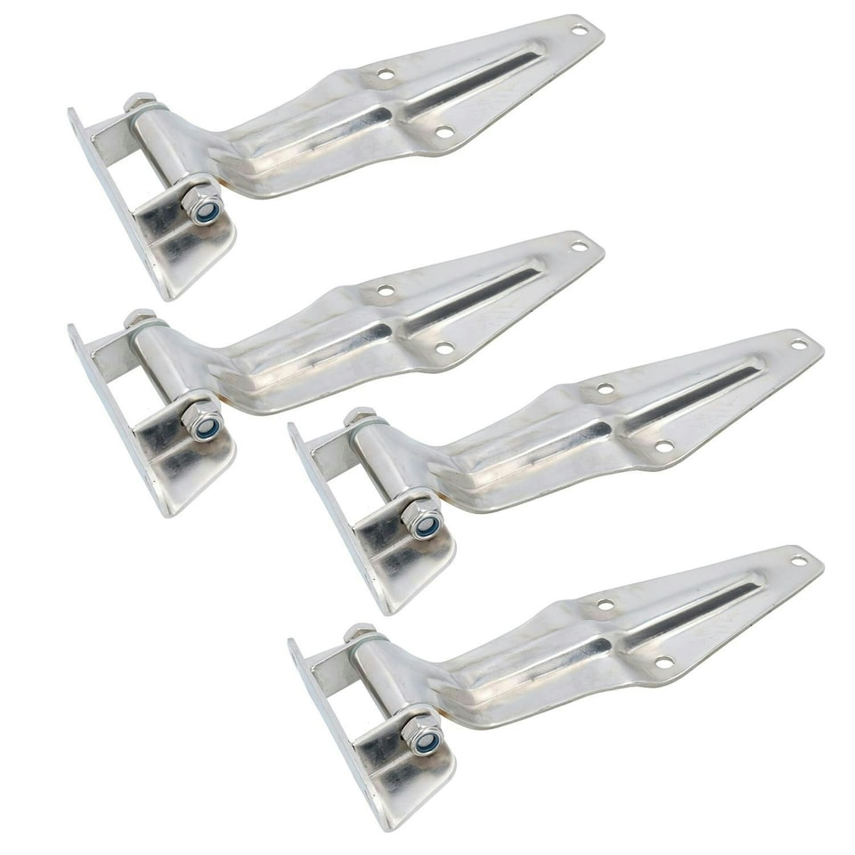 image 1 of 4 Pack 12" Stainless Steel Door Gate Strap Hinge Industrial Quality Heavy Duty Silver