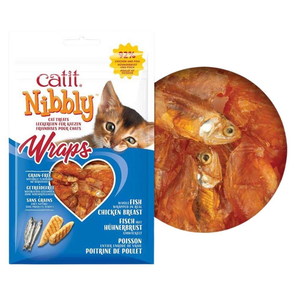 image 1 of Catit Nibbly Wraps Chicken & Fish Cat Treat (Pack of 6)