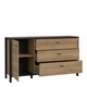 image 3 of High Rock 1 Door 3 Drawer Sideboard in Matt Black/Riviera Oak