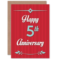 Happy 5th Fifth For Wife Husband Anniversary Card