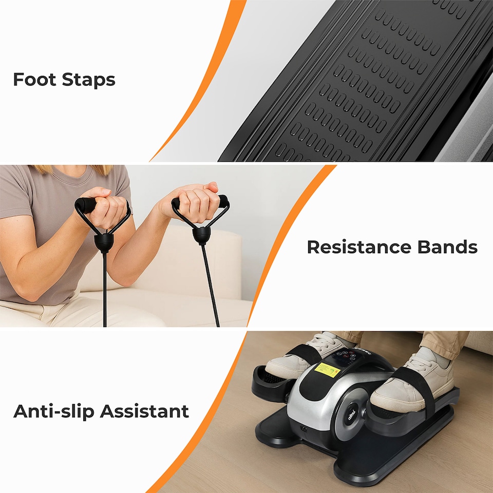 image 1 of Centra Under Desk Elliptical Machine Bike Foot Pedal Exercise 15 Speed Remote