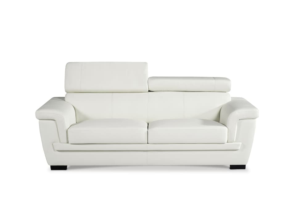 image 1 of Genuine Leather White 3 Seater Sofa PORTLAND