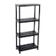 image 1 of 4 Tier Black Plastic Heavy Duty Shelving Racking Storage Unit