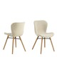image 1 of Batilda Dining Chairs with Cream Fabric and Oak Set of 2