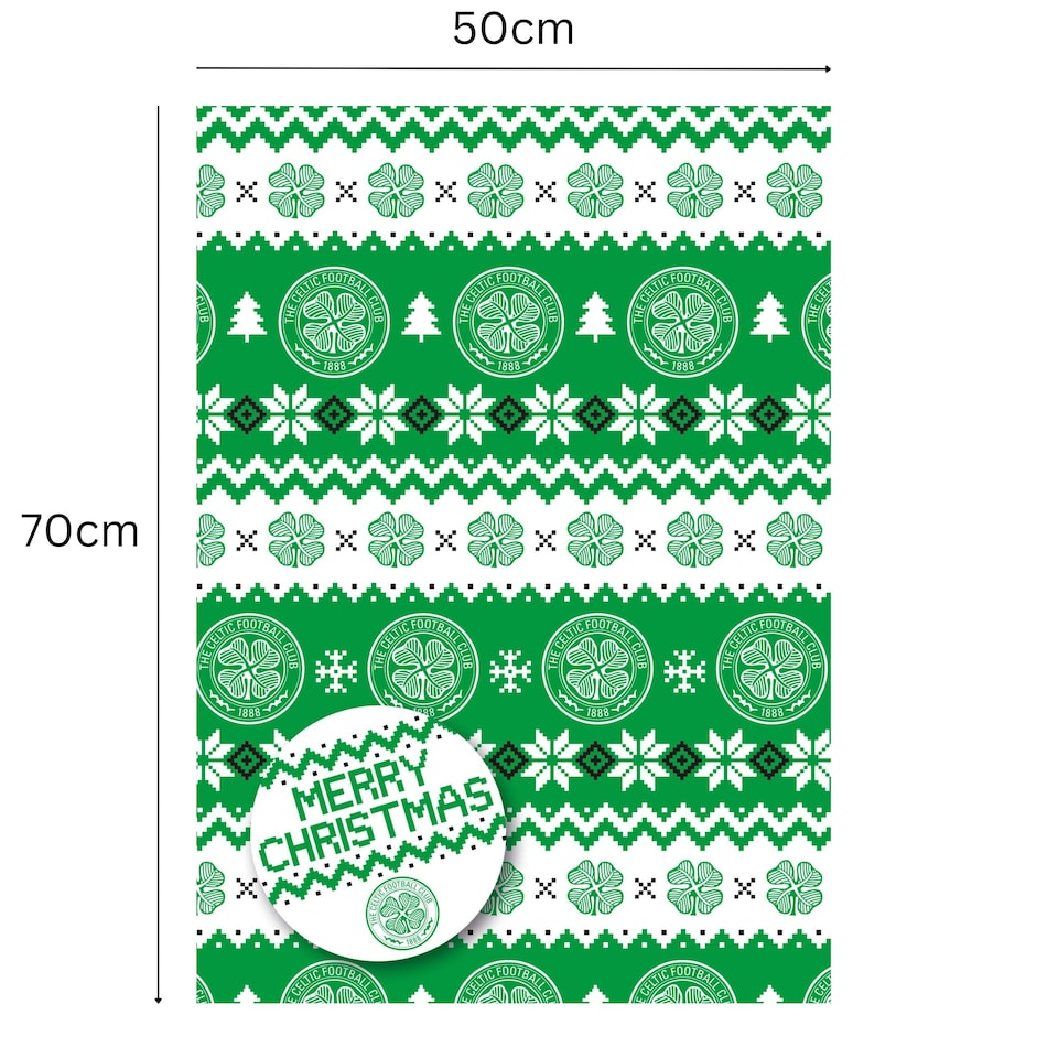 image 1 of Celtic FC Christmas 2 Sheets & 2 Tags Gift Wrap