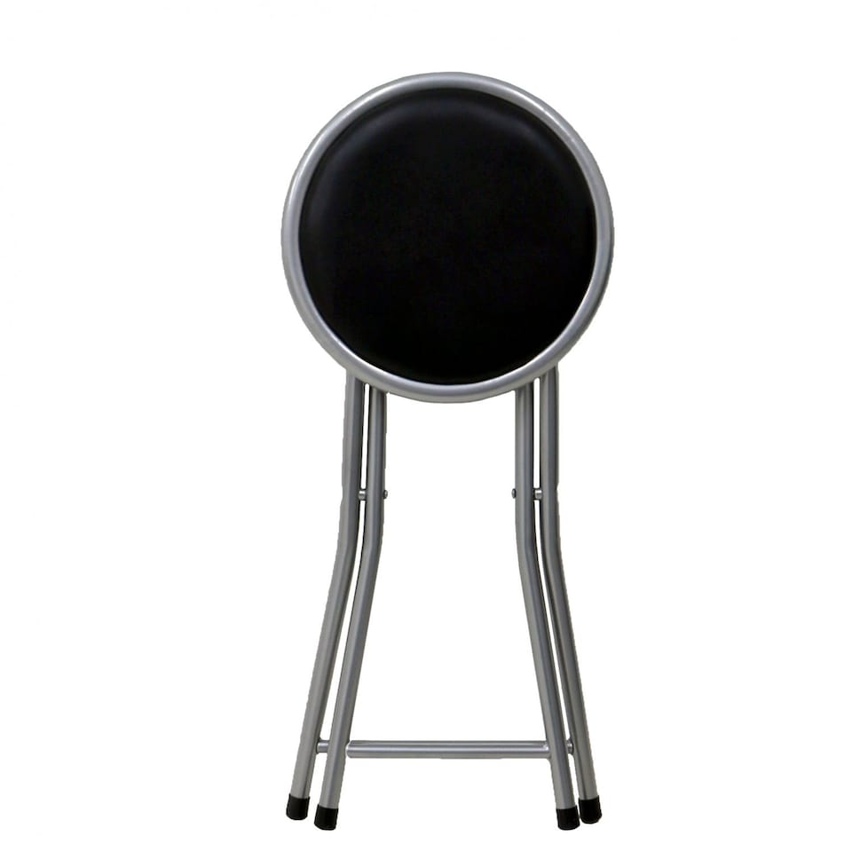 image 1 of Black Padded Folding Breakfast Kitchen Bar Stool Seat | Black