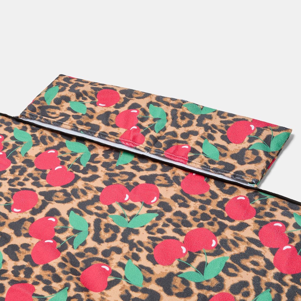 image 1 of OHS Leopard Beach Towel with Bag Quick Dry Absorbent Travel Spa