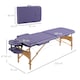 image 5 of HOMCOM Portable Massage Bed, Folding Spa Beauty Massage Table with 2 Sections, Carry Bag and Wooden Frame, Purple