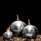 image 3 of Primrose Magma Triple Sphere Stainless Steel Fire & Water Feature & Reservoir