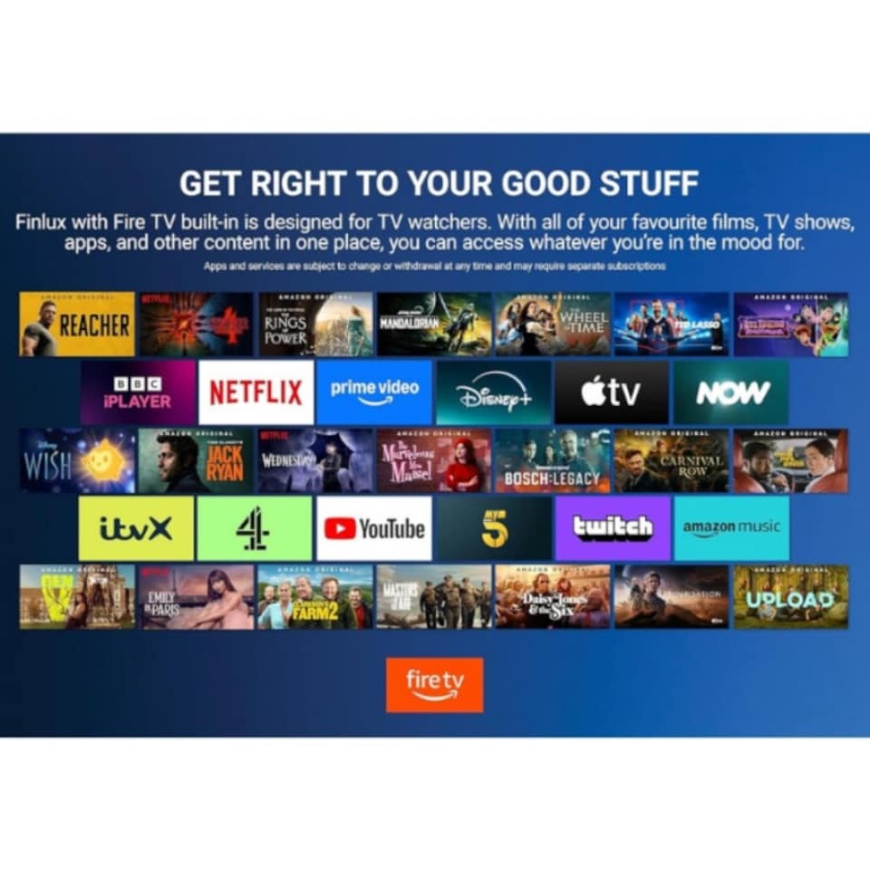 image 1 of Finlux 55" Inch 4K LED Ultra HD HDR Smart Fire TV With Freeview Play - 55MU24F