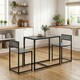image 2 of HOMCOM 3 Piece Dining Table Set with Metal Frame | Grey | Charcoal grey wood-effect