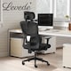 image 9 of Office Computer Chair Mesh Ergonomic Lumbar Support Swivel with Armrest Headrest
