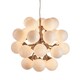 image 1 of Oscar Globe Pendant Satin Nickel Effect Plate & Gloss White Glass 28 Light Dimmable IP20 - G9