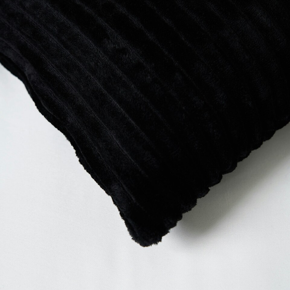 image 1 of BHS Luxury Ribbon Velvet Cushion, Black