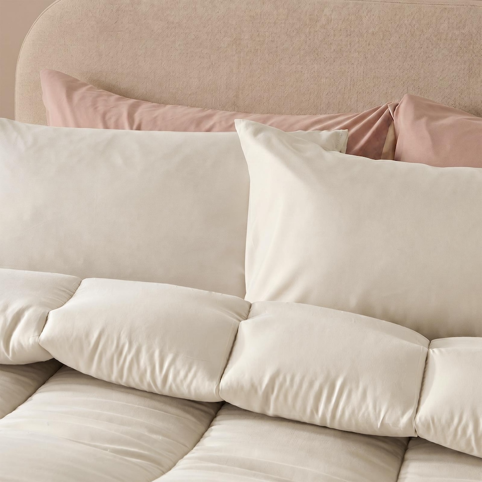 image 1 of OHS Plain 10.5 TOG Coverless Duvet with Pillowcase Bedding Set