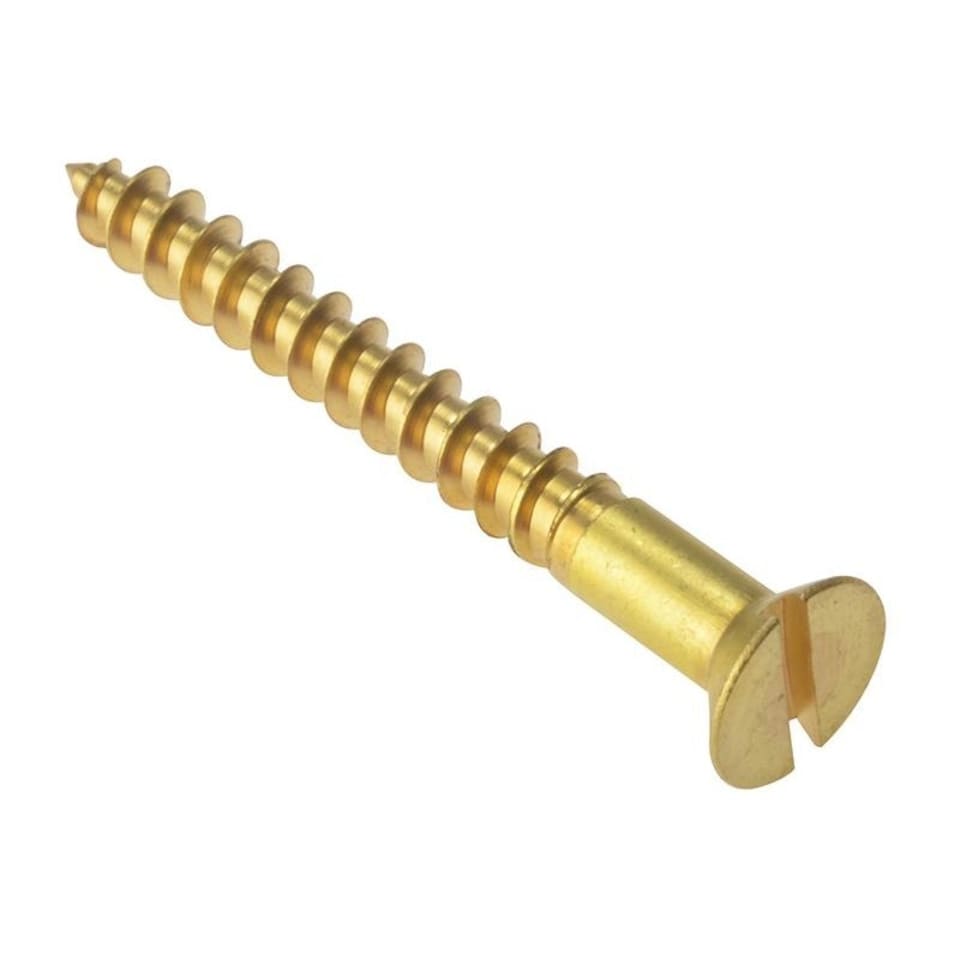 Forgefix Wood Screws, Slotted, Csk, Brass - Multi Colour - 4 x 12