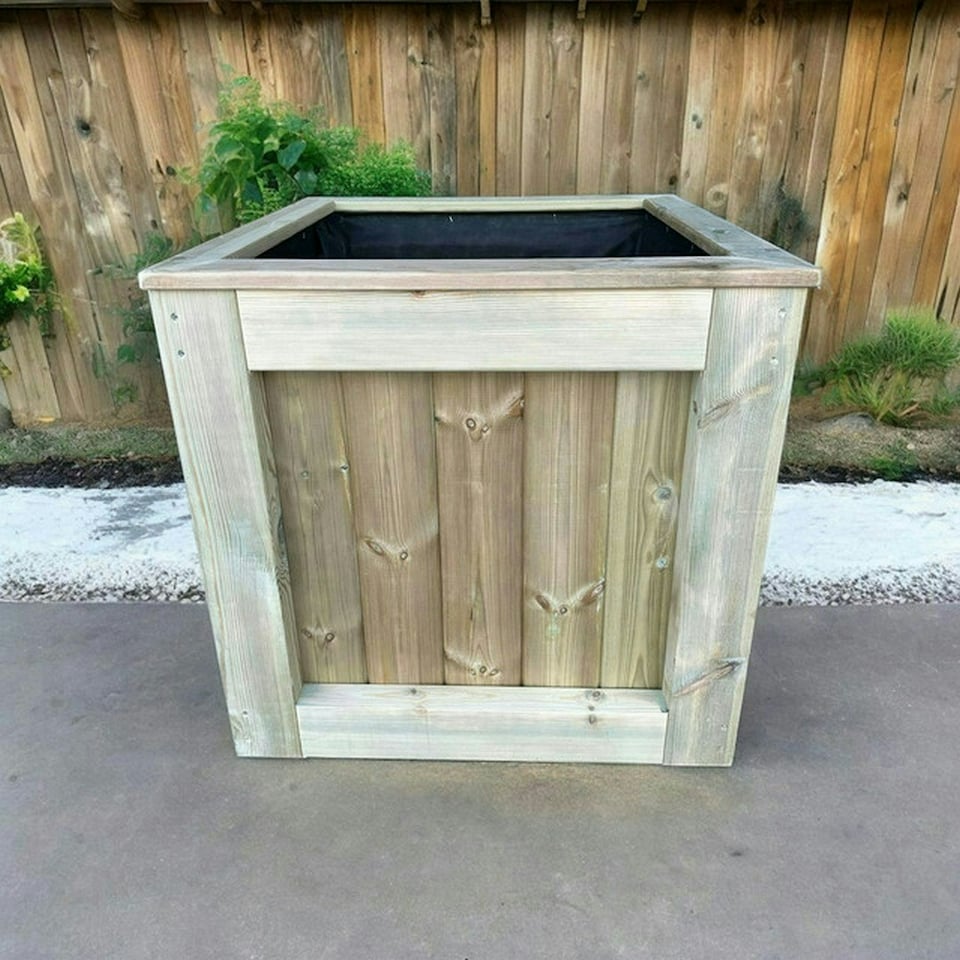 image 1 of Kent Garden Planter - Pressure Treated Wood - L60 x W60 x H60 cm Brown