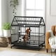 image 2 of PawHut 48" Heavy Duty Dog Crate on Wheels w/ Removable Tray, Openable Top