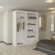 image 2 of Full Mirror Sliding Door Wardrobe in White, Black & Grey Colors - 150cm White | 150cm