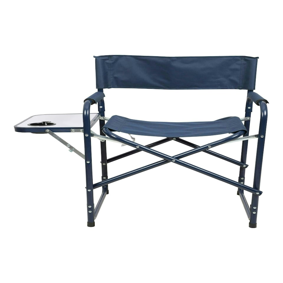 image 1 of Mountain Warehouse Foldable Directors Chair & Table Camping Garden Outdoor Blue | Navy