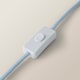 image 6 of ValueLights Bobbin Pastel Blue Table Lamp Leaf Pleated Shade