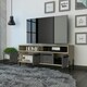 image 5 of Harvard Carbon Grey Oak and Washed Oak Wide 4-Door TV Unit - Modern Media Cabinet with Storage | Brown | Brown | 1