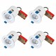 image 1 of First Choice Lighting Set of 4 Fire Rated Downlights White Tilt Fire Rated Recessed Downlights White