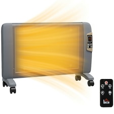 HOMCOM Mica Electric Space Heater, Portable Heater, 2 Heat Settings, Black