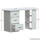 image 3 of Vida Designs Mason 3 Drawer 3 Shelf Computer Desk Home Office Workstation, White