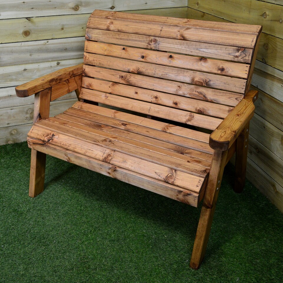 image 1 of Hand Made 6 Seater Rustic Wooden Garden Furniture Table and Bench/Chairs Set