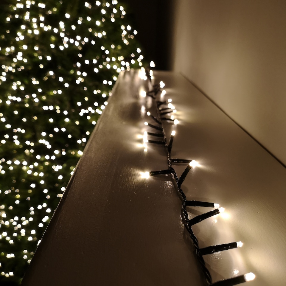image 1 of 500 LED 12.5m Indoor Outdoor Christmas Multi Function Mains Operated String Lights with Timer in Warm White