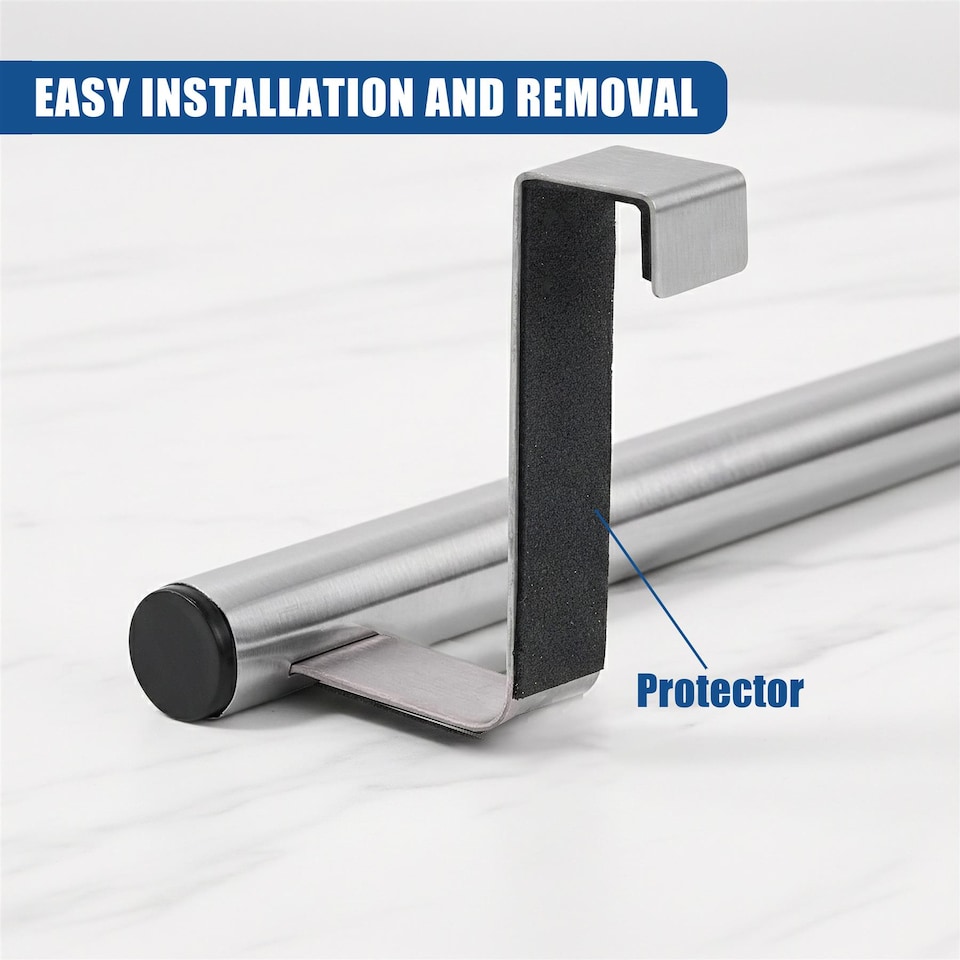 image 1 of GEEZY Stainless Steel Extendable Over Door Towel Rail 25-40cm Kitchen Bathroom